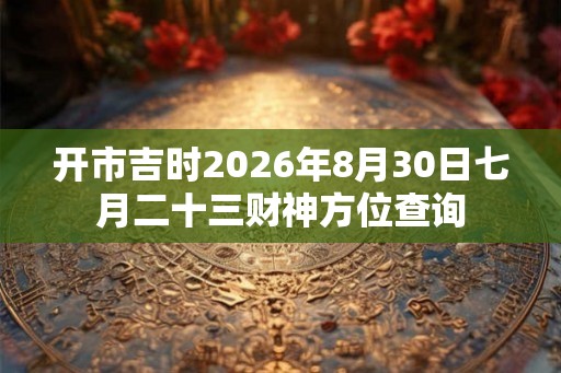 开市吉时2026年8月30日七月二十三财神方位查询