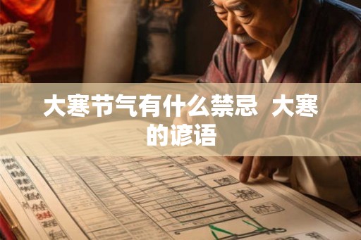 大寒节气有什么禁忌  大寒的谚语