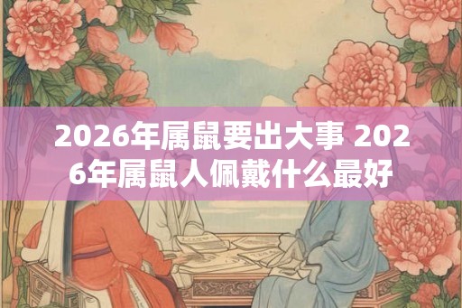 2026年属鼠要出大事 2026年属鼠人佩戴什么最好 2026年属鼠要出大事 2026年属鼠人佩戴什么最好