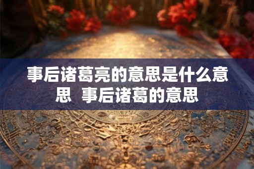 事后诸葛亮的意思是什么意思  事后诸葛的意思