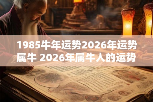 1985牛年运势2026年运势属牛 2026年属牛人的运势如何