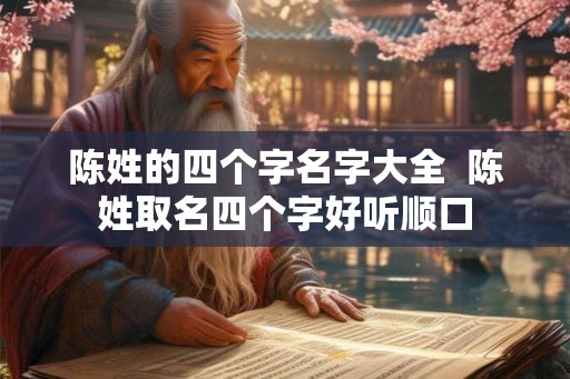 陈姓的四个字名字大全 陈姓取名四个字好听顺口 陈姓的四个字名字大全 陈姓取名四个字好听顺口