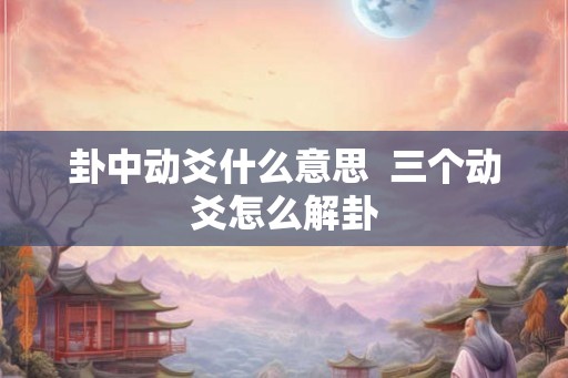 卦中动爻什么意思  三个动爻怎么解卦