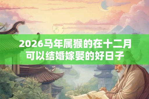 2026马年属猴的在十二月可以结婚嫁娶的好日子