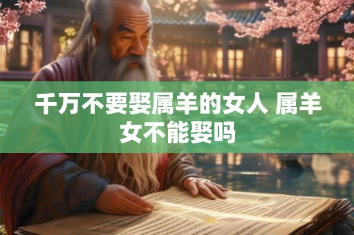 千万不要娶属羊的女人 属羊女不能娶吗