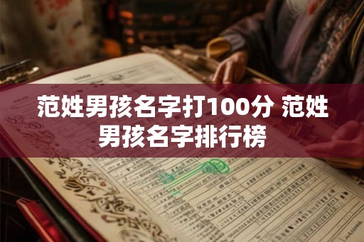 范姓男孩名字打100分 范姓男孩名字排行榜