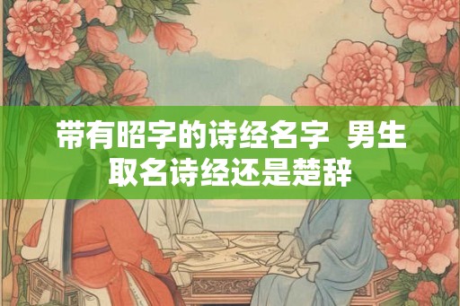 带有昭字的诗经名字  男生取名诗经还是楚辞