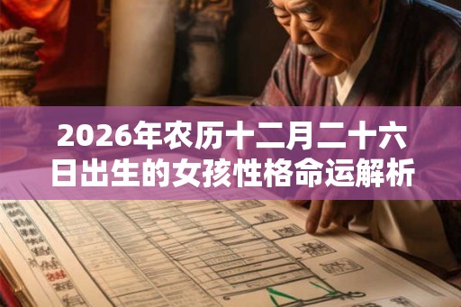 2026年农历十二月二十六日出生的女孩性格命运解析!