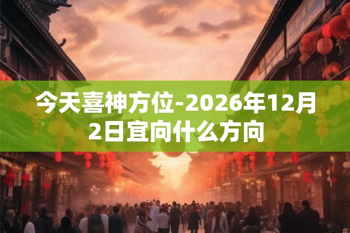 今天喜神方位-2026年12月2日宜向什么方向