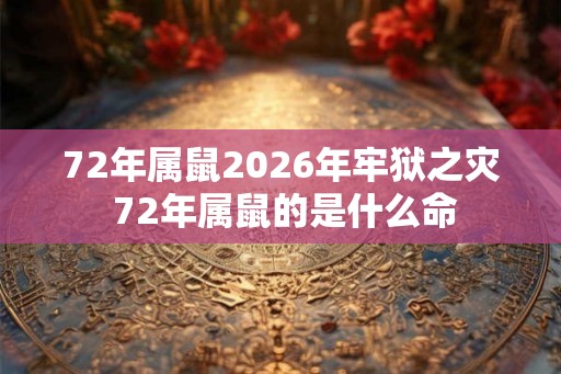 72年属鼠2026年牢狱之灾 72年属鼠的是什么命