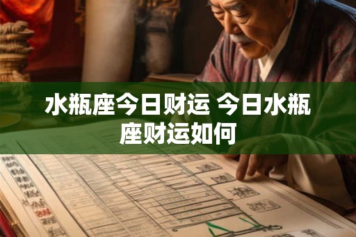 水瓶座今日财运 今日水瓶座财运如何 水瓶座今日财运 今日水瓶座财运如何