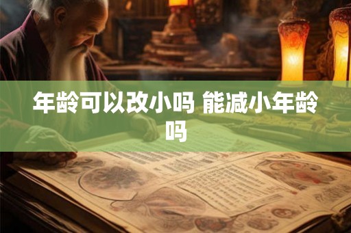 年龄可以改小吗 能减小年龄吗