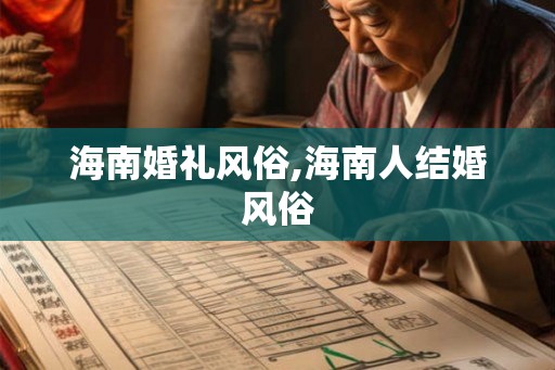 海南婚礼风俗,海南人结婚风俗