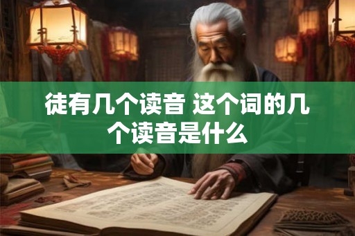 徒有几个读音 这个词的几个读音是什么