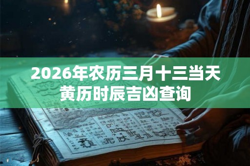 2026年农历三月十三当天黄历时辰吉凶查询