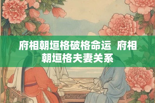 府相朝垣格破格命运  府相朝垣格夫妻关系