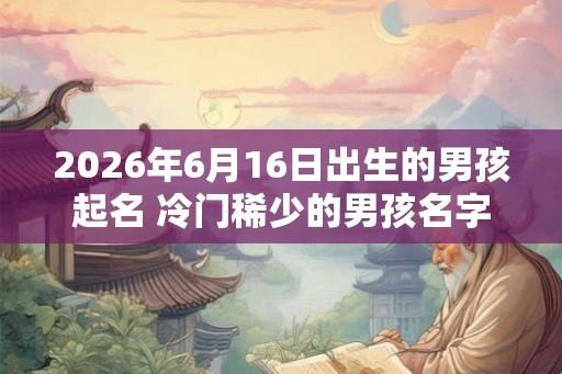 2026年6月16日出生的男孩起名 冷门稀少的男孩名字