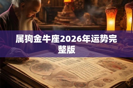 属狗金牛座2026年运势完整版