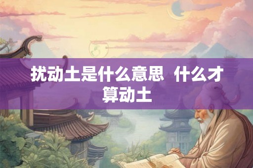 扰动土是什么意思  什么才算动土