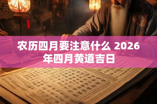 农历四月要注意什么 2026年四月黄道吉日