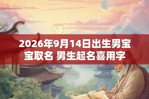 2026年9月14日出生男宝宝取名 男生起名喜用字