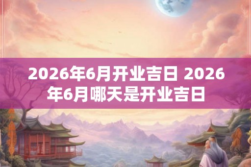 2026年6月开业吉日 2026年6月哪天是开业吉日