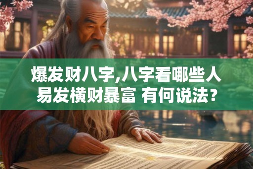 爆发财八字,八字看哪些人易发横财暴富 有何说法？