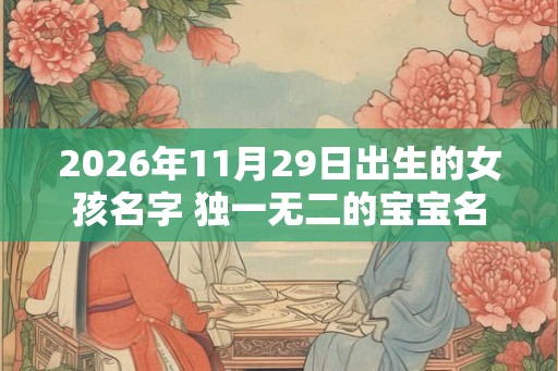 2026年11月29日出生的女孩名字 独一无二的宝宝名