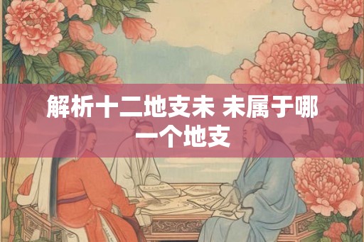 解析十二地支未 未属于哪一个地支 解析十二地支未 未属于哪一个地支