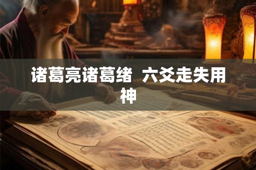 诸葛亮诸葛绪  六爻走失用神