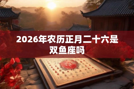 2026年农历正月二十六是双鱼座吗