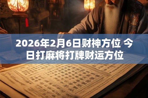 2026年2月6日财神方位 今日打麻将打牌财运方位 2026年2月6日财神方位 今日打麻将打牌财运方位