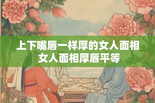 上下嘴唇一样厚的女人面相 女人面相厚唇平等