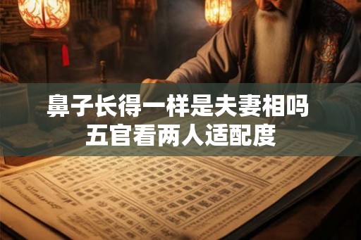 鼻子长得一样是夫妻相吗 五官看两人适配度