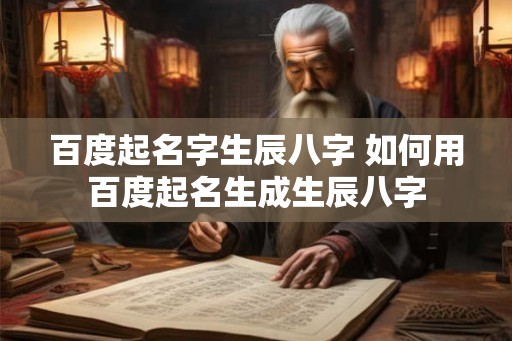 百度起名字生辰八字 如何用百度起名生成生辰八字