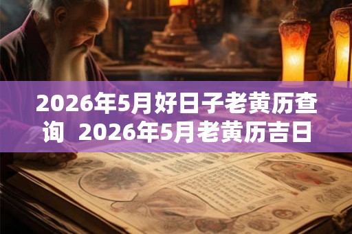 2026年5月好日子老黄历查询  2026年5月老黄历吉日