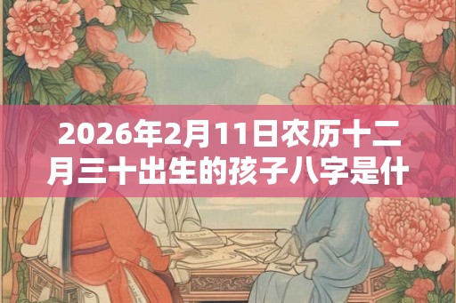 2026年2月11日农历十二月三十出生的孩子八字是什么