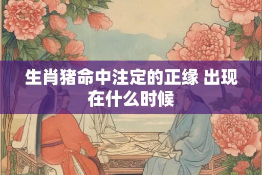 生肖猪命中注定的正缘 出现在什么时候