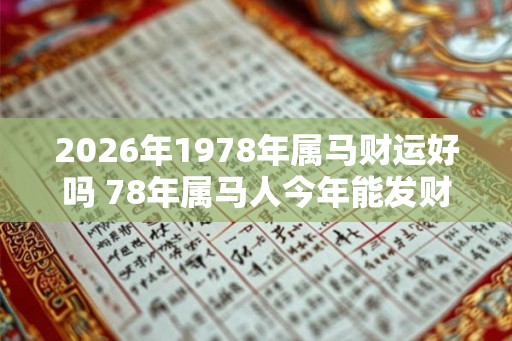 2026年1978年属马财运好吗 78年属马人今年能发财吗