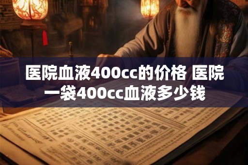 医院血液400cc的价格 医院一袋400cc血液多少钱