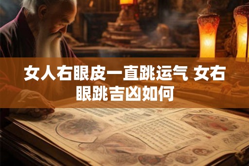 女人右眼皮一直跳运气 女右眼跳吉凶如何
