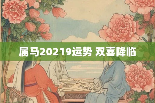 属马20219运势 双喜降临