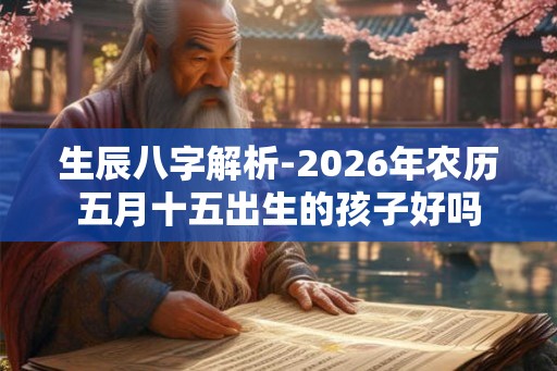 生辰八字解析-2026年农历五月十五出生的孩子好吗
