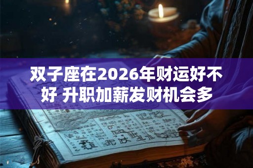 双子座在2026年财运好不好 升职加薪发财机会多