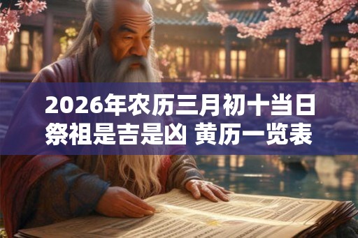 2026年农历三月初十当日祭祖是吉是凶 黄历一览表