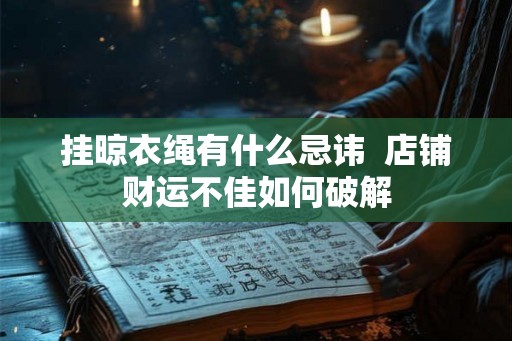 挂晾衣绳有什么忌讳 店铺财运不佳如何破解 挂晾衣绳有什么忌讳 店铺财运不佳如何破解