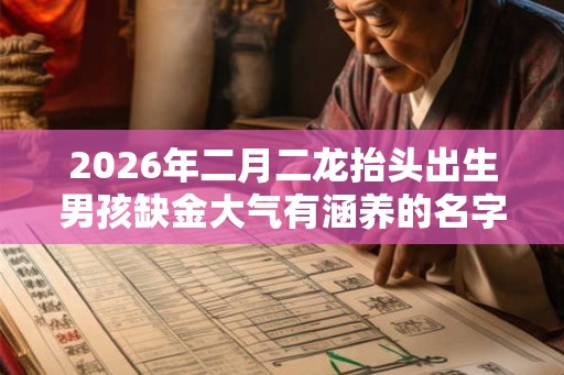 2026年二月二龙抬头出生男孩缺金大气有涵养的名字