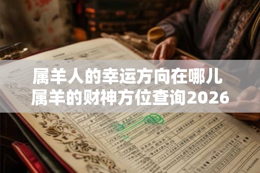 属羊人的幸运方向在哪儿 属羊的财神方位查询2026