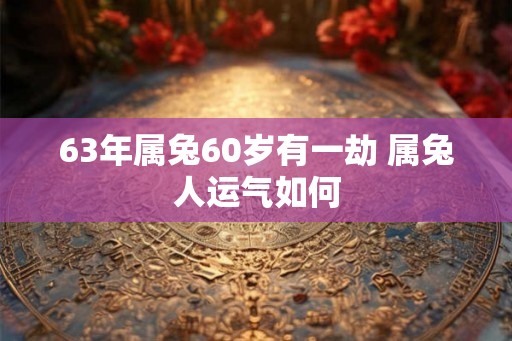 63年属兔60岁有一劫 属兔人运气如何
