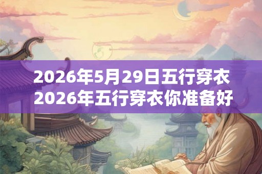 2026年5月29日五行穿衣 2026年五行穿衣你准备好了吗